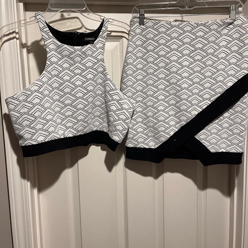 Express Black and White Mini Dress